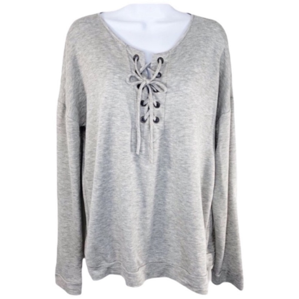 12 PM BY MON AMI drawstring lace up L gray